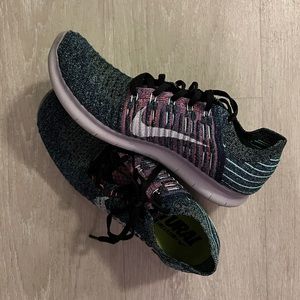 Nike Free RN Flyknit (Multicolored - Teal/Pink)